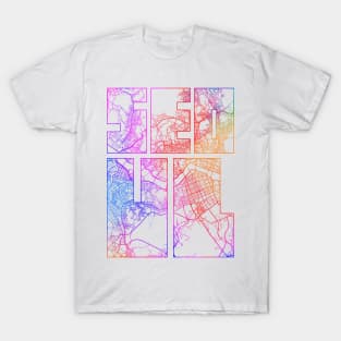 Seoul, South Korea City Map Typography - Colorful T-Shirt